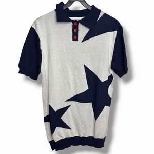 Oxknit Star Knit Polo Shirt Retro Casual Men's XL 60s 70s Mod Preppy